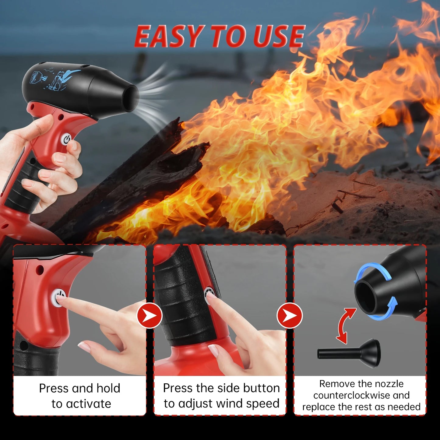 Brushless Jet Blower for Milwaukee – 18V Electric Air Duster with 130,000 RPM, 4-Speed Turbo Fan (Battery Not Included)