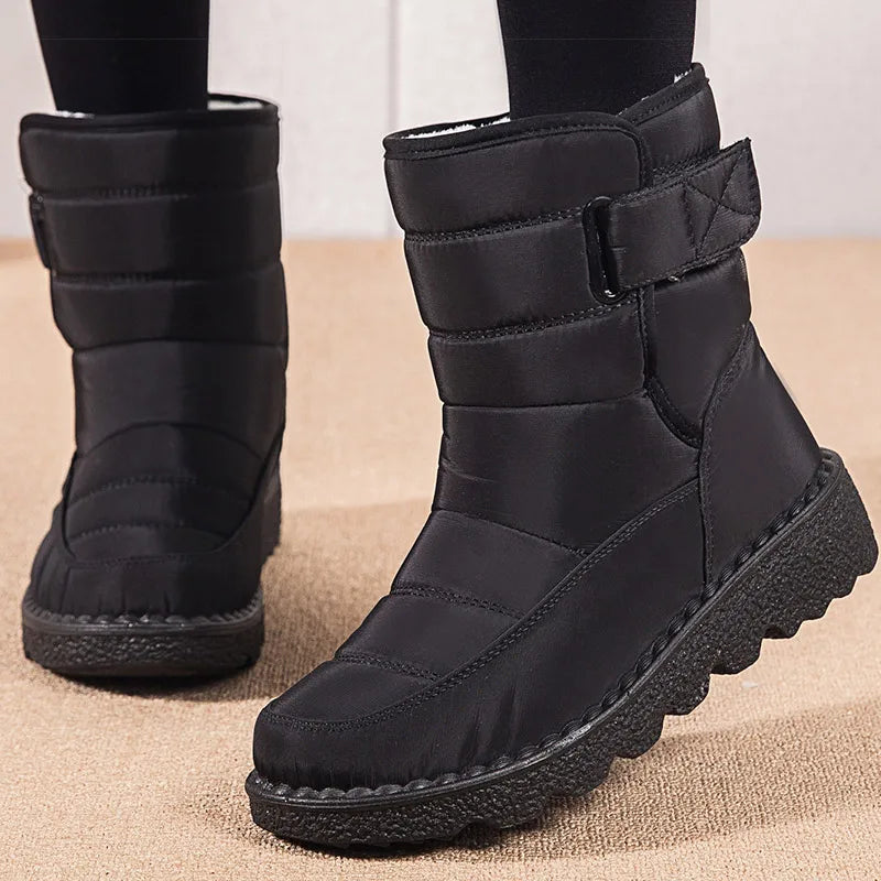 2024 Women's Winter Snow Boots – Waterproof, Warm Fur Ankle Boots in Korean Style
