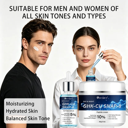 SUYARUN GHK-Cu SNAP-8 Cream & Serum - Anti-Aging Facial Moisturizer for Firming & Hydrating All Skin Types