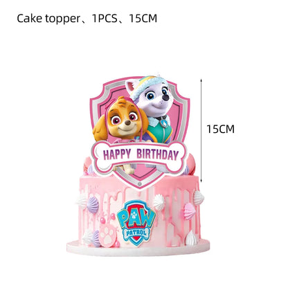 Paw Patrol Kids Birthday Party Supplies Set – Cups, Plates, Napkins, Gift Bags & Cake Toppers Decorations Kit