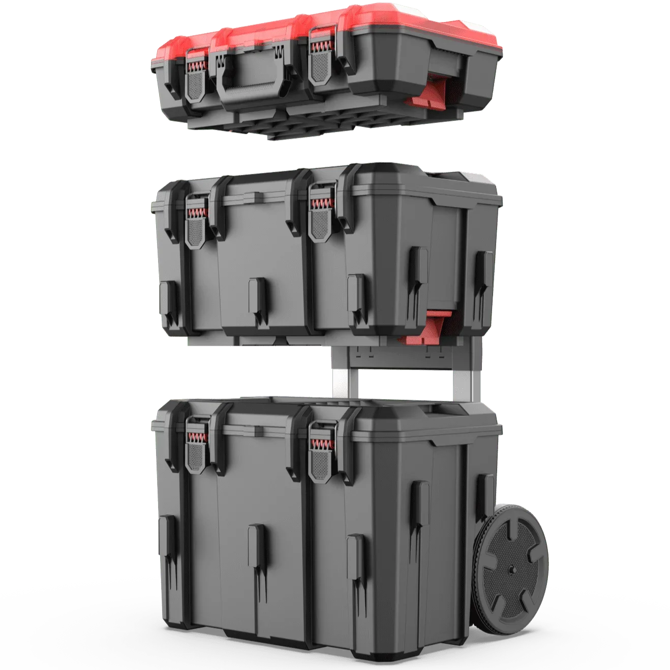 Hyper Tough Hyper Stack 3-Piece Modular Rolling Toolbox – Heavy Duty Tool Storage System