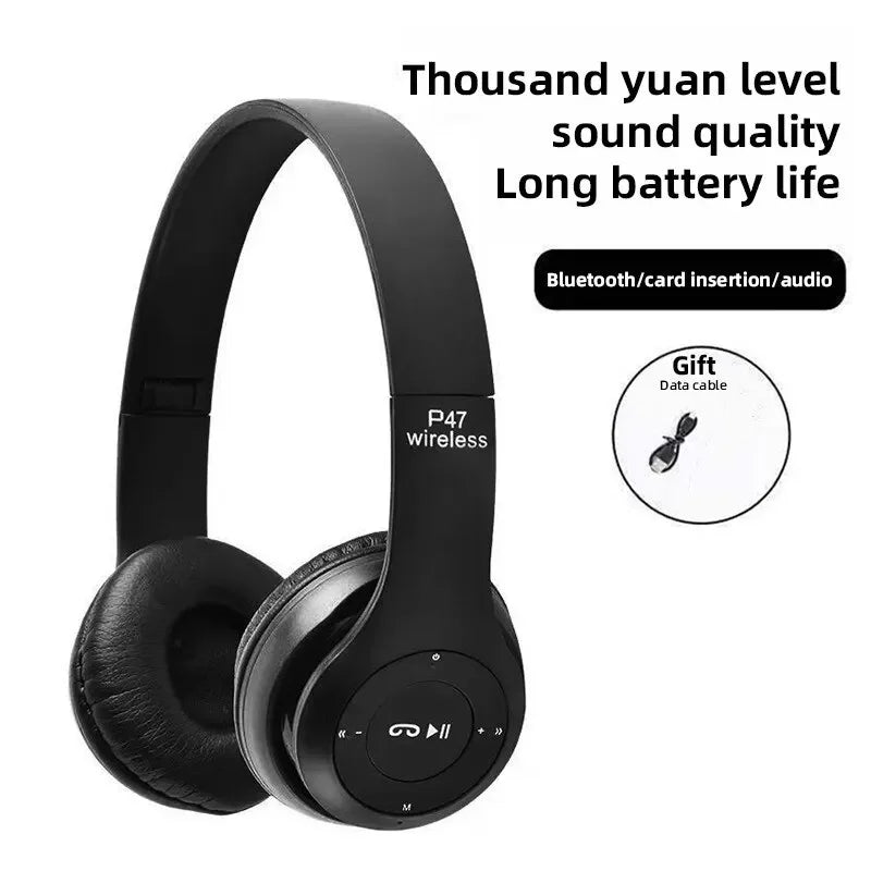 Stereo P47 Headset - 5.0 Bluetooth Folding Wireless Sports Gaming Headphones