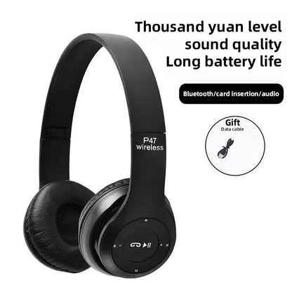 Stereo P47 Headset - 5.0 Bluetooth Folding Wireless Sports Gaming Headphones