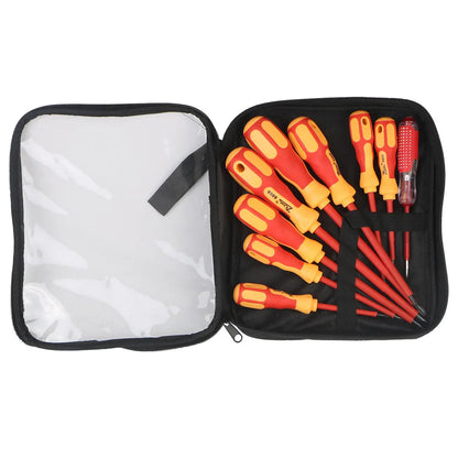 Magnetic Insulated Screwdriver Set – Phillips & Slotted Bits, Multifunctional Hand Tools for Electricians
