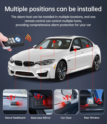 Extractme 108dB Wireless Car Anti-Theft Alarm – Vibration Sound & Light Vehicle Security System with Remote for Doors & Windows