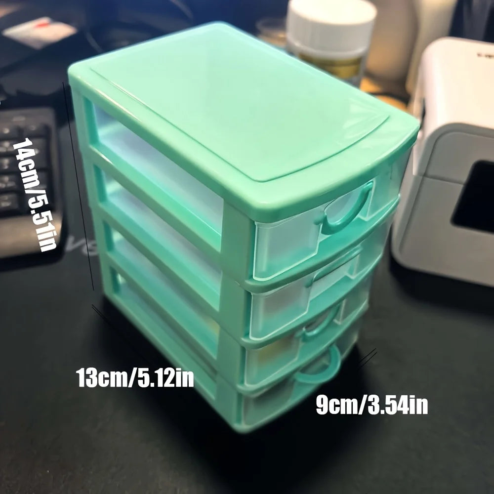 4-Layer Storage Box with Drawers - Multi-Functional Plastic Organizer for Cosmetics, Wardrobe & Desktop Storage