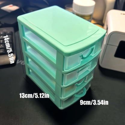 4-Layer Storage Box with Drawers - Multi-Functional Plastic Organizer for Cosmetics, Wardrobe & Desktop Storage