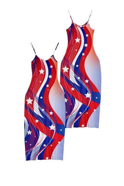 Women’s World Map Beach Dress – Elegant Sexy Long Sundress with Irregular Hem, Sleeveless Spaghetti Straps, Plus Size Summer Dress