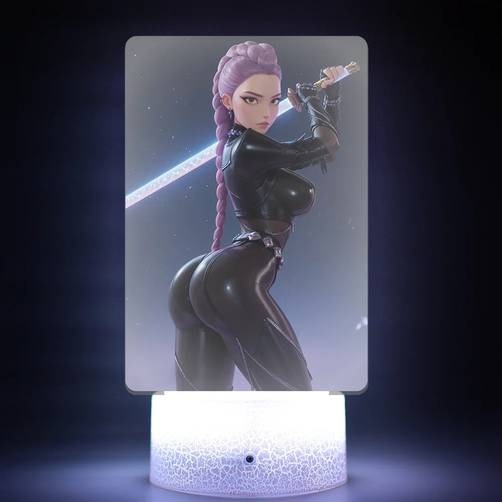 K-Pop Demon Hunters LED Night Light – Zoe, Mira, Rumi, Saja 16-Color Remote Control