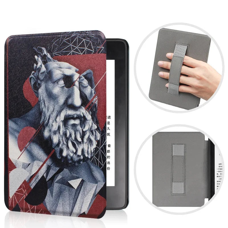SA568B Leather Case for Kindle Paperwhite 12th Gen 2024 Signature Edition – 7-Inch Cover with Hand Strap & Auto Sleep