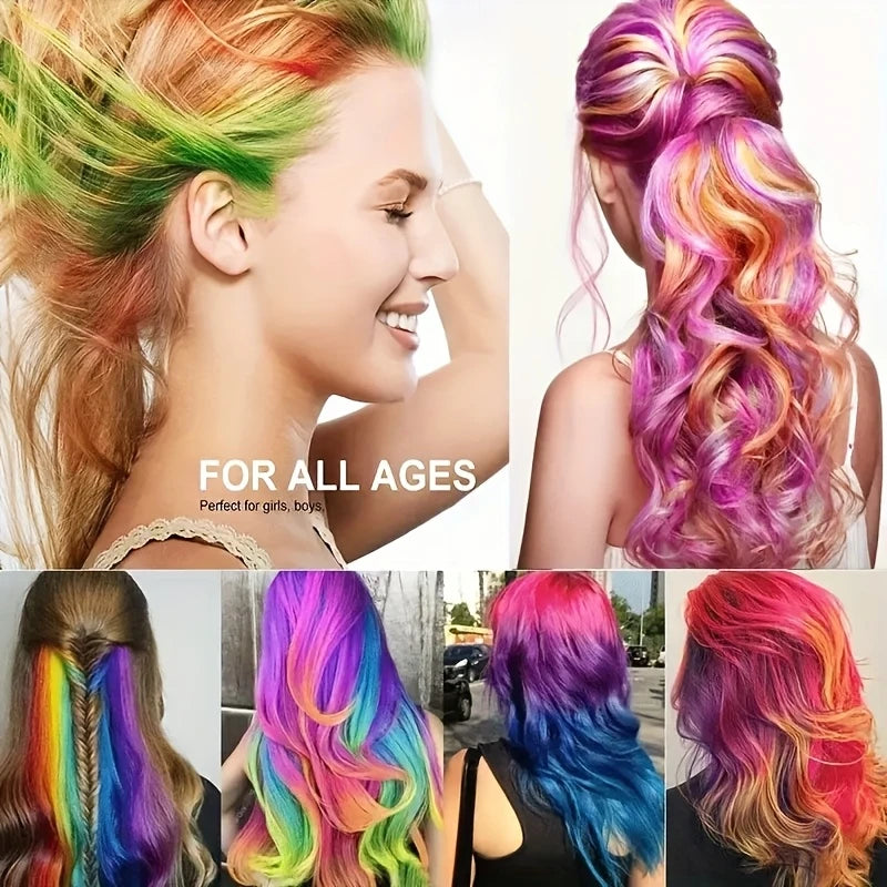 10-Piece Hair Chalk Pen Set – Temporary Washable Non-Toxic Hair Color for Festivals, Halloween & Parties