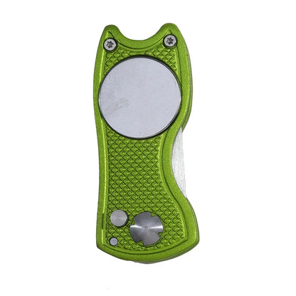 Foldable Golf Divot Repair Tool — Golf Ball Pitch Groove Cleaner & Putting Green Training Aid Accessory
