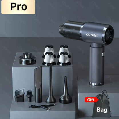 CENRR 210000PA Mini Wireless Car Vacuum Cleaner – Powerful Handheld Portable Cleaning Machine