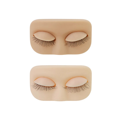 GLAMLASH Mini Lash Practice Head – Flat Model for Eyelash Extension Training with Removable Replacement Eyelids