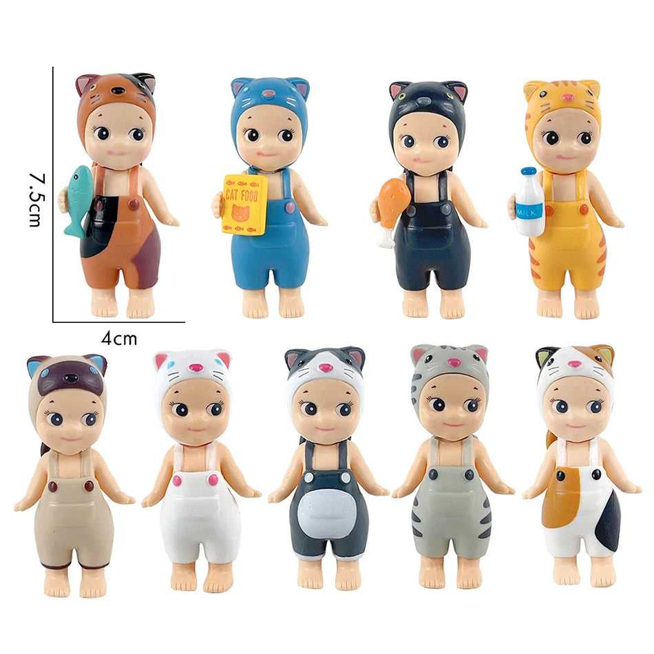 1/4/6/9PCS Random Sonny Angel Cat Blind Box - Cats Life Mini Action Figures & Ornaments, Perfect Christmas Gifts for Kids Fans