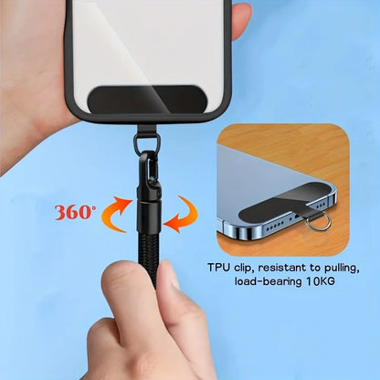 Adjustable Universal Phone Lanyard Strap – Clip Holder for All Phone Cases (Neck, Shoulder, Crossbody & Wrist, 7mm Thick)