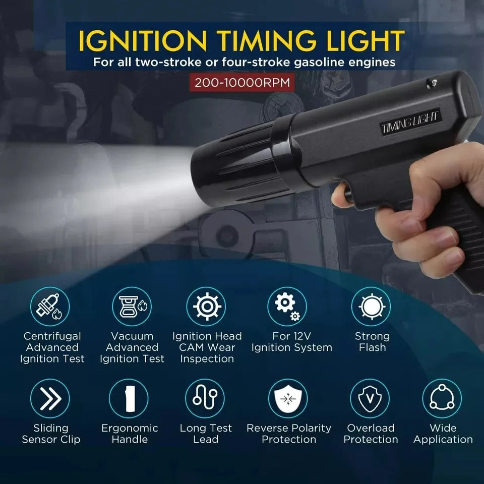 12V Car Ignition Timing Gun Induction Strobe Light for Gasoline Engines - Ideal for Car & Motorcycle Repair Tools