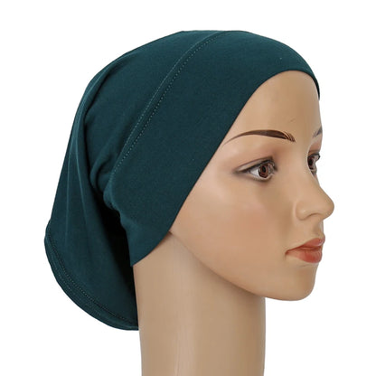 Cotton Modal Inner Hijab Undercap – Soft Stretch Muslim Turban, Islamic Underscarf Bonnet & Tube Cap for Women