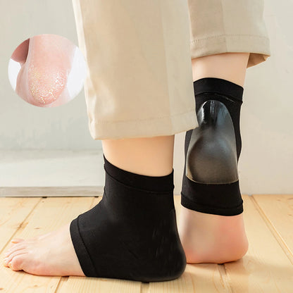Silicone Heel Protector Socks - Gel Heel Pads for Plantar Support, Cracked Skin Care & Foot Comfort