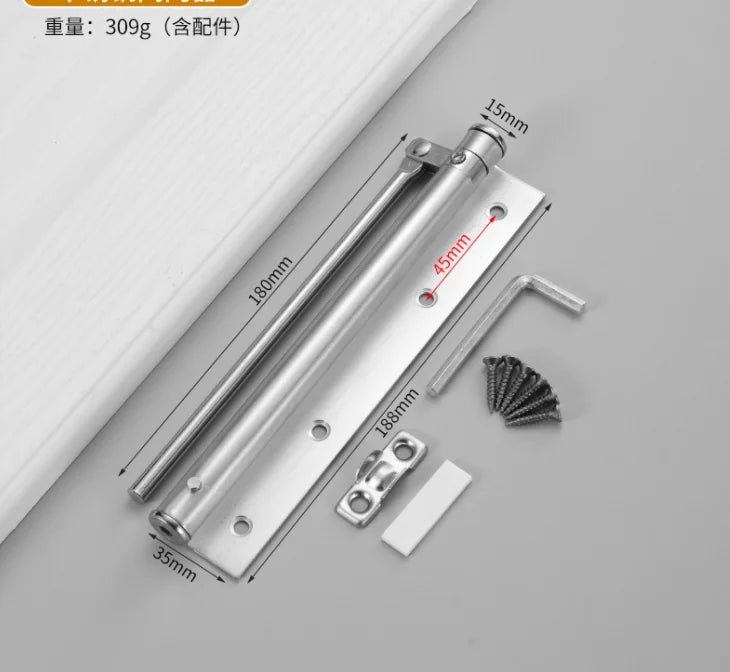 Adjustable Door Closer - Aluminum Alloy Automatic Spring Soft Close, Fire-Proof Heavy Duty Hardware