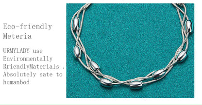925 Sterling Silver Bracelet — Fashion Design Beaded Chain, High-Quality Jewelry for Women, Ladies, and Wedding Gifts