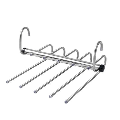 Stainless Steel Multi-Tier Pants Hanger — 5/9 Tier Space-Saving Closet Organizer for Jeans, Trousers, Scarves & Clothes