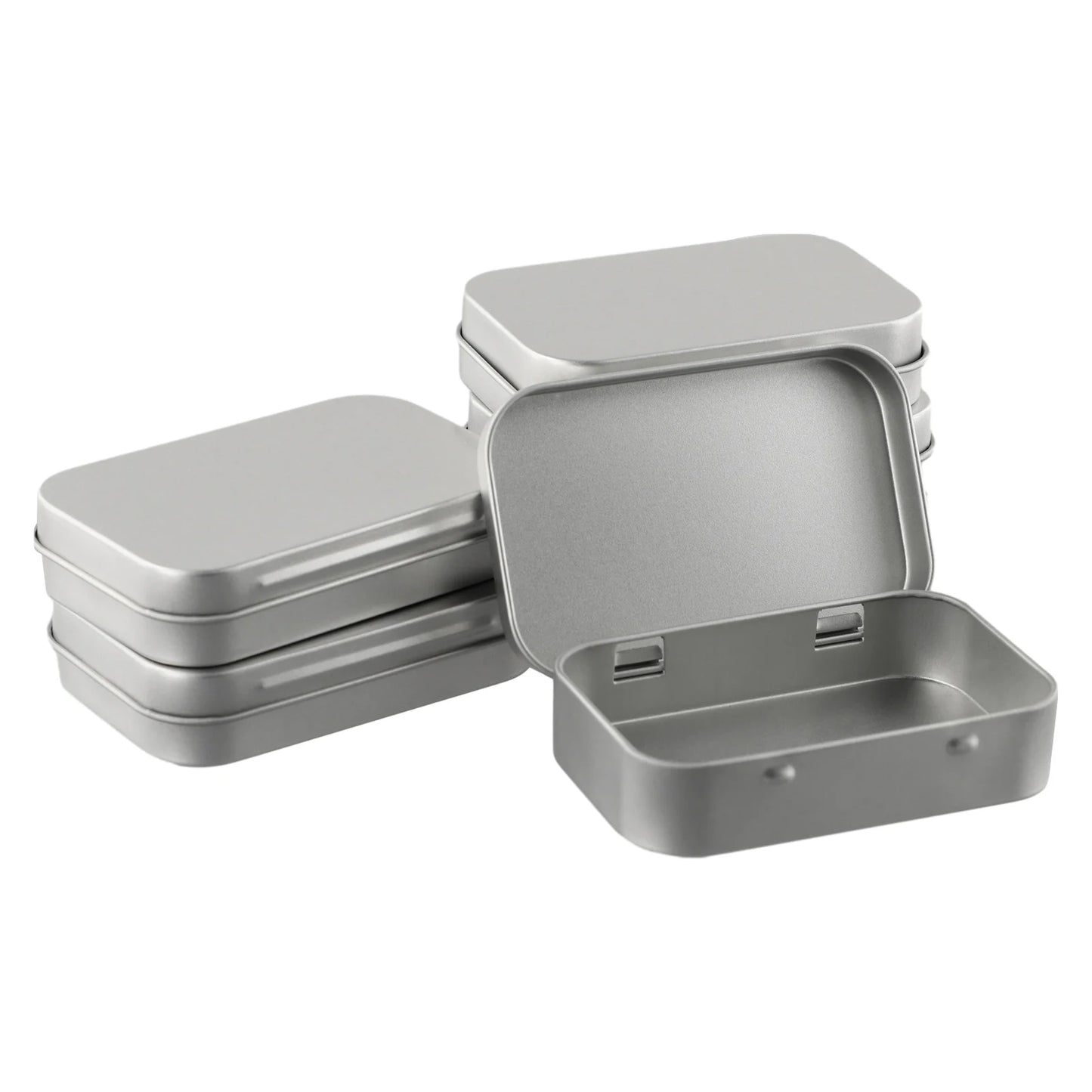 6PCS Mini Metal Storage Boxes — Tin-Plated Slide Cover for Jewelry, Pills, Cosmetics, and Portable Organizer