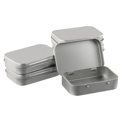 6PCS Mini Metal Storage Boxes — Tin-Plated Slide Cover for Jewelry, Pills, Cosmetics, and Portable Organizer
