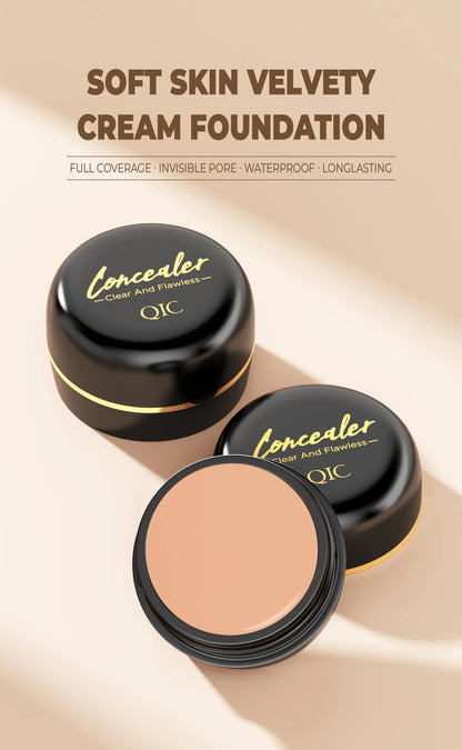 Waterproof Full-Coverage Concealer — Natural Finish Foundation for Tattoos, Scars, All Skin Tones & Types