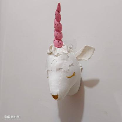 Handmade 3D Felt Animal Heads — Elephant & Swan Wall Hanging Decor for Nursery & Kids’ Bedroom