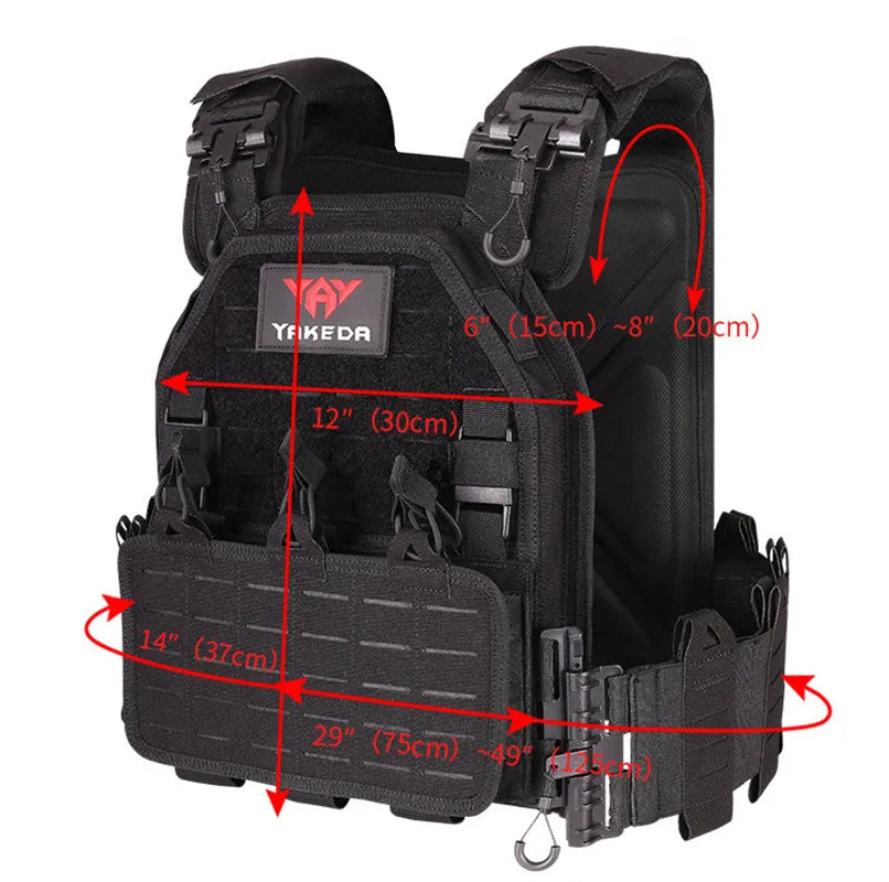 YAKEDA ATFG MOX CAMO Tactical Plate Carrier – Lightweight, Quick Release, 1000D Nylon MOLLE Vest for Combat & Hunting