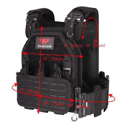 YAKEDA ATFG MOX CAMO Tactical Plate Carrier – Lightweight, Quick Release, 1000D Nylon MOLLE Vest for Combat & Hunting