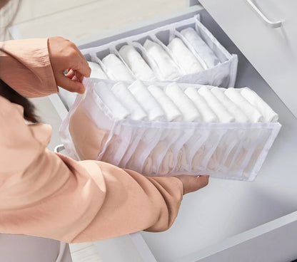 Organizer Storage Boxes for Panties & Socks – Wardrobe Divider for Pants, Underwear, Bras, Jeans & Clothes