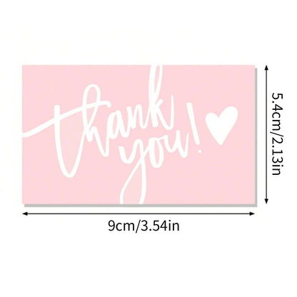 50pcs Thank You Business Cards – Customer Appreciation Gift Labels for Small Business, Cake Packaging & Retail Shop Branding Cards