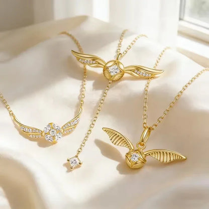 Harry Potter Golden Snitch Time-Turner Hourglass - 360° Rotatable Cosplay Pendant and Wizard Fan Gift