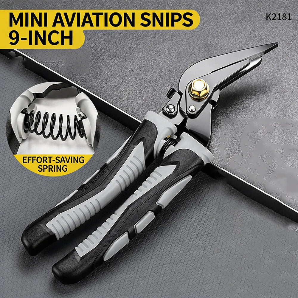 18-Inch Heavy-Duty Tin Snips - Stainless Steel Aviation Shears for Metal Sheet, PVC Pipe & Carpentry