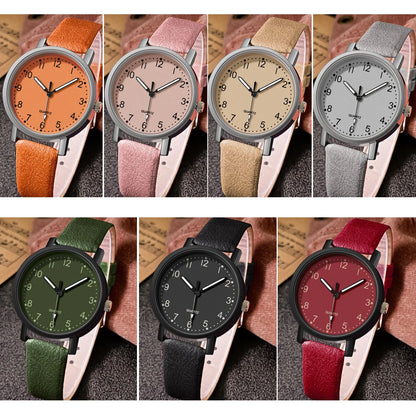 Vintage Women’s Quartz Watch – Leather Strap Wristwatch, Elegant Ladies Watch Gift