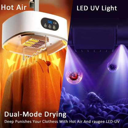 Portable Electric Clothes Dryer - Foldable Heated Laundry Drying Machine with Timer and Remote Control