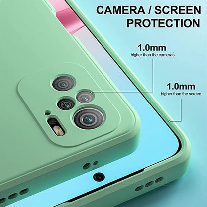 Square Liquid Silicone Phone Case for Xiaomi Redmi Note 10 Pro Max / 10S / 10T 5G Soft Shockproof Protective Cover