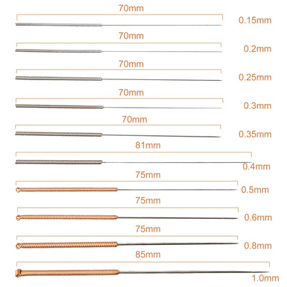 10pcs 3D Printer Nozzle Cleaning Kit - Multi-Size Cleaning Needles for 0.15-1.0mm Nozzle Maintenance & Repair