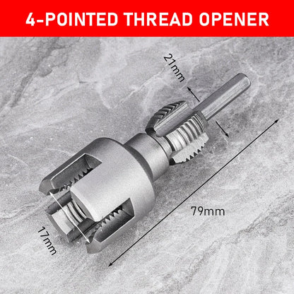 High-Speed DN15/DN20 Pipe Threading Tool – Double-Ended Internal & External Cutter for Electric Drill, 4/6 Point Water Pipe Work