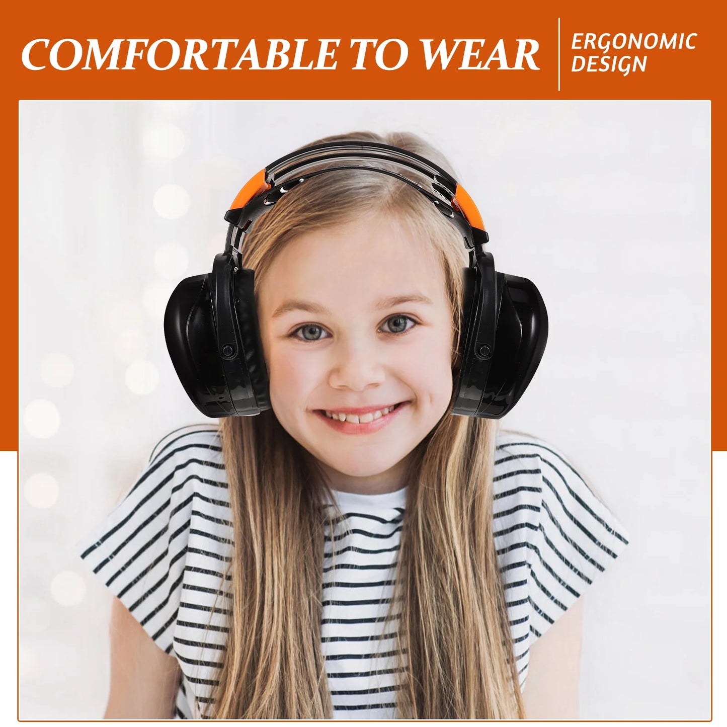 Adjustable Noise-Reducing Ear Muffs - Soundproof Industrial Hearing Protection Headphones in Black