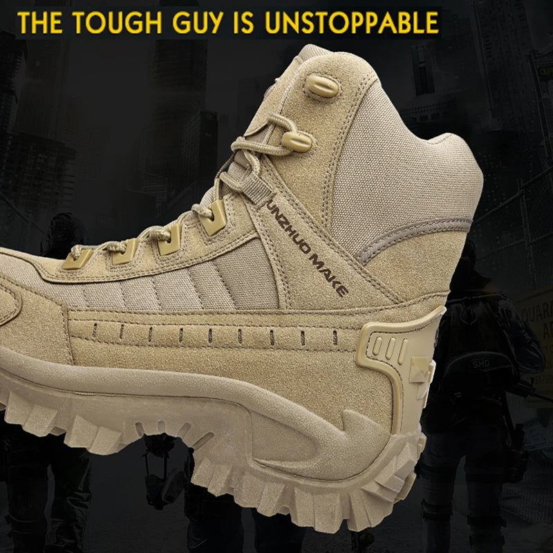 Men's Tactical Hiking Boots - Shock-Absorbing Non-Slip Desert Boots for Winter Outdoor Camping & Trekking