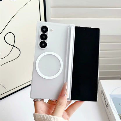 Magnetic Frosted Case for Samsung Galaxy Z Fold 7/6/5/4 with Wireless Charging & Hinge Protection