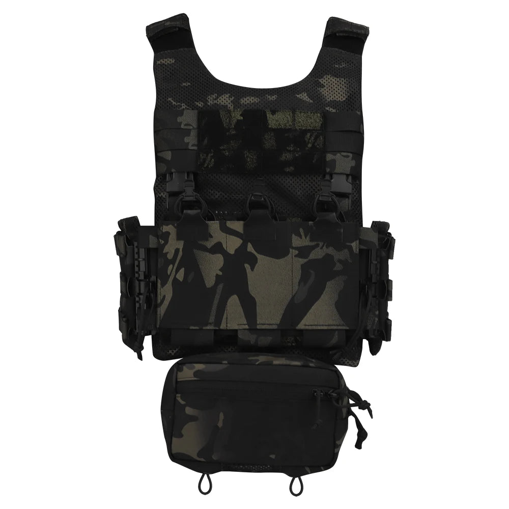 Tactical Vest LV119 Plate Carrier Set – Lightweight OTB Maritime Airsoft Hunting Vest with Underbelly Bag & Triple Mag Pouch