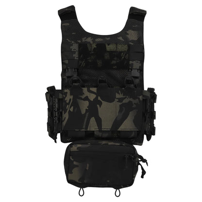 Tactical Vest LV119 Plate Carrier Set – Lightweight OTB Maritime Airsoft Hunting Vest with Underbelly Bag & Triple Mag Pouch