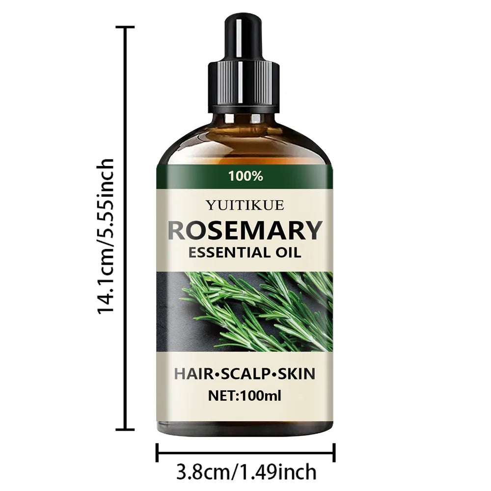 Pure Rosemary Essential Oil - Natural Aromatherapy Oil for Hair, Scalp & Skin Care
