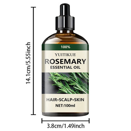 Pure Rosemary Essential Oil - Natural Aromatherapy Oil for Hair, Scalp & Skin Care