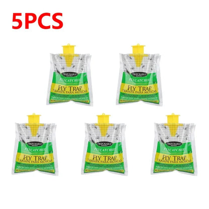 Hanging Fly Catcher Bags – Non-Toxic, Water-Soluble Disposable Fly Traps for Home & Garden
