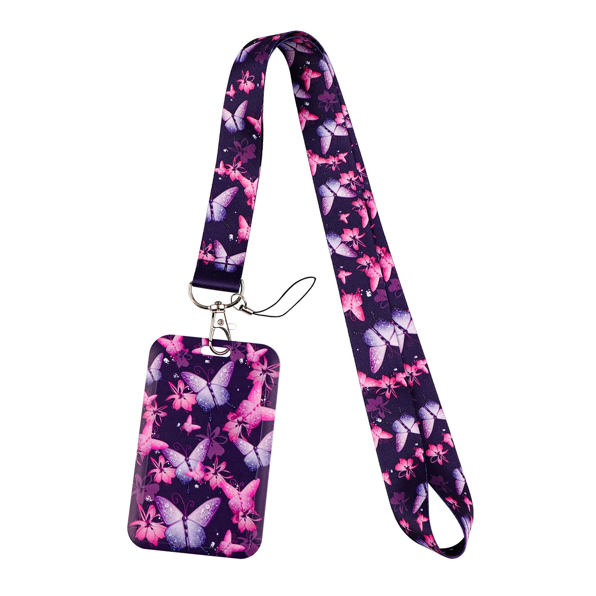 Cartoon Butterfly Lanyard for Keys – Neck Strap ID Badge Holder, Phone USB Keychain Accessories